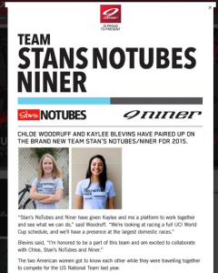 Stans NoTubes-Niner Team on Niner site